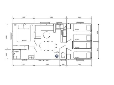 MOBILHOME 6 personnes - Mobil home Confort - 3 chambres