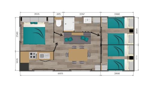 MOBILHOME 6 personnes - Mobil home Confort XL - 3 chambres