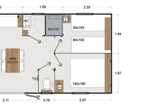 MOBILE HOME 4 people - SURFER'S HUT