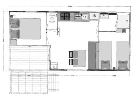 MOBILE HOME 4 people - MH ESSENTIAL 24 m² (24 sq ft)