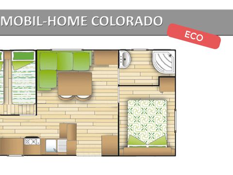 MOBILHOME 6 personnes - COLORADO ECO - 2 chambres - CLIM - TV