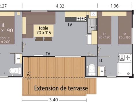 LODGE 4 people - Lodge 2 Bedrooms 2 EDS 4 People