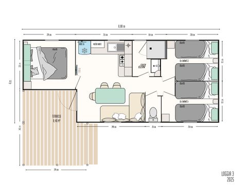 MOBILHOME 6 personnes - Mobil home COSY 3 - 28m²