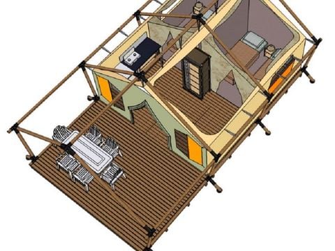 BUNGALOW TOILÉ 5 personnes - Massaï 2 chambres - sans sanitaire