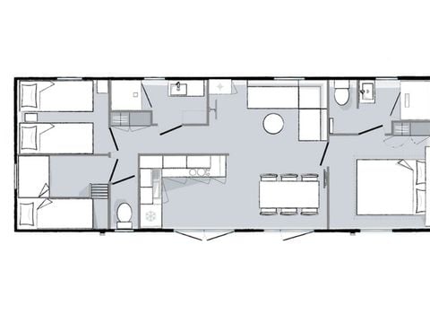 MOBILHOME 6 personnes - Mahana 6 personnes 3 chambres 2 sdb 40m²