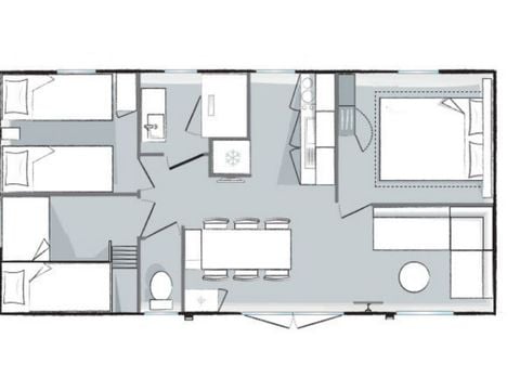 MOBILHOME 6 personnes - Mahana 6 personnes 3 chambres 32m²