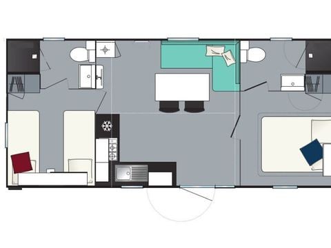 MOBILHOME 6 personnes - Evasion+ 6 personnes 2 chambres 2 sdb 31m²