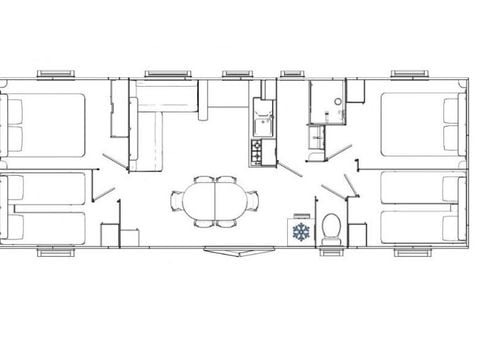 MOBILHOME 8 personnes - Confort 8 personnes 4 chambres 40m²