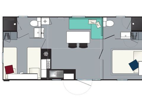 MOBILE HOME 6 people - Evasion+ 6 persons 2 bedrooms 2 bathrooms