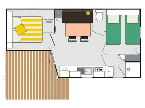 MOBILHOME 5 personnes - Evasion 5 personnes 2 chambres 23m²