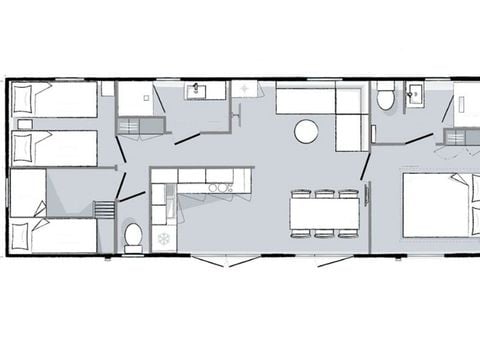 MOBILHOME 6 personnes - Premium 6 personnes 3 chambres 2 sdb 40m²