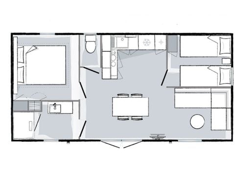 MOBILHOME 6 personnes - Mahana 6 personnes 2 chambres 30m²