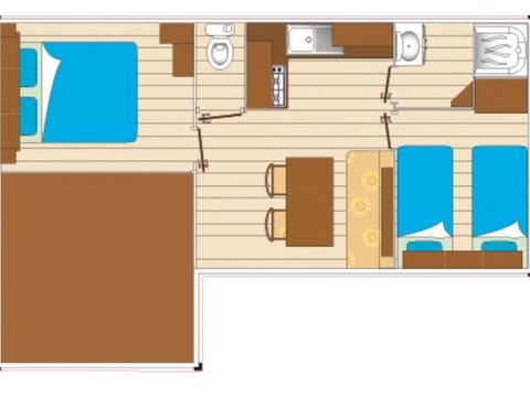 MOBILHOME 7 personnes - Evasion 7 personnes 2 chambres 28m² 