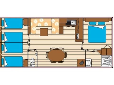 MOBILHOME 8 personnes - Confort 8 personnes 3 chambres 35m²