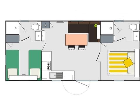 MOBILE HOME 6 people - Evasion+ 6 people 2 bedrooms 2bathrooms