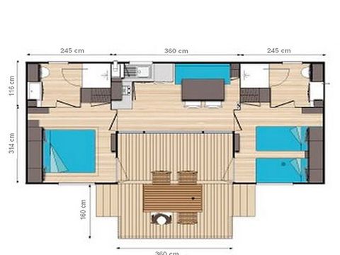 MOBILHOME 4 personnes - PRESTIGE PATIO