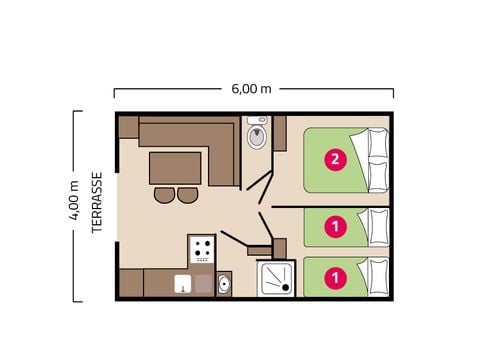 MOBILHOME 4 personnes - Palma Clim 4 personnes