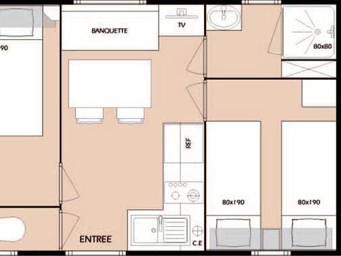 MOBILE HOME 4 people - Leisure 3 Rooms 4 People Air-conditioned + TV