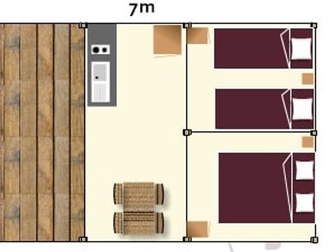 CANVAS AND WOOD TENT 5 people - Lodge without sanitary facilities