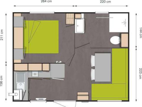 MOBILHOME 2 personnes - Eco 1 chambre