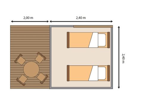 CANVAS AND WOOD TENT 2 people - Cyclolodge without sanitary facilities, without kitchen, 1 room