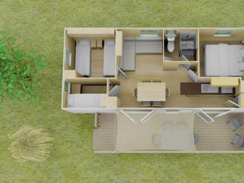 MOBILE HOME 8 people - Mobile-home | Premium | 3 Bedrooms | 6/8 Pers. | Raised terrace | Air-con.