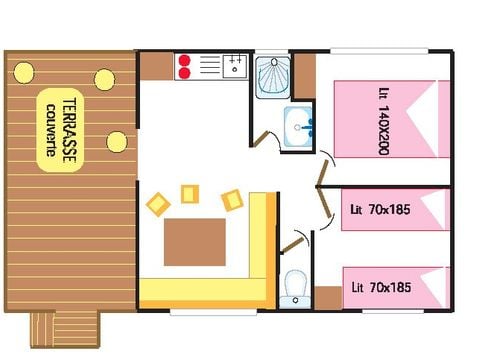 MOBILE HOME 4 people - Classic XL | 2 Bedrooms | 4 Pers. | Small Terrace | TV