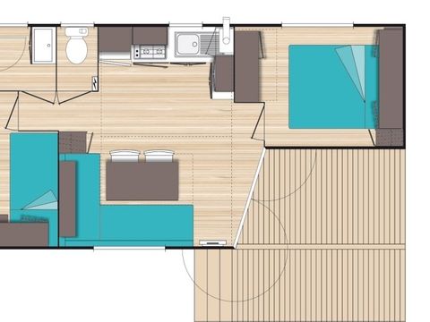 MOBILE HOME 4 people - Mobil-home | Classic XL | 2 Bedrooms | 4 Pers. | Small Terrace | Air conditioning | TV