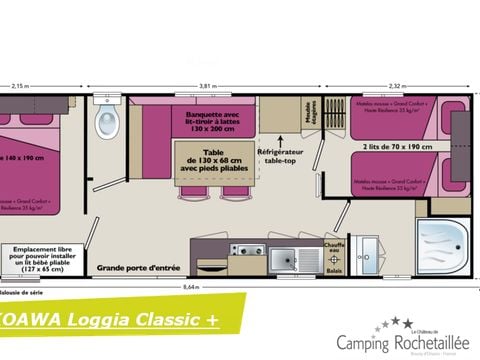 MOBILHOME 4 personnes - KOAWA LOGGIA CONFORT 26m2   