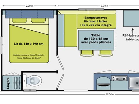 MOBILHOME 4 personnes - Mobil home Confort Compact - 2 chambres