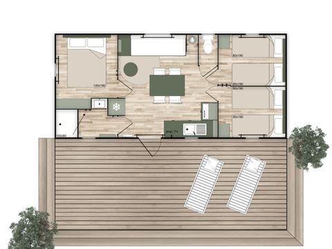 MOBILHOME 6 personnes - Ciela Privilège - 3 chambres - barbecue