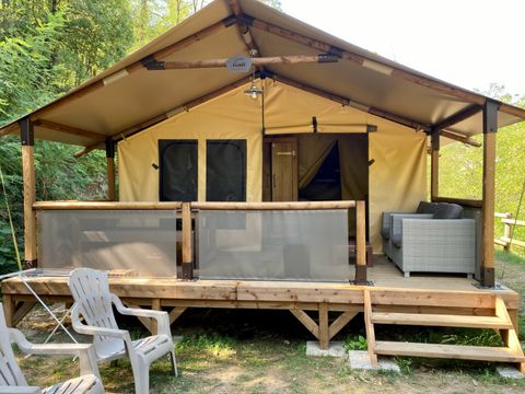 CANVAS AND WOOD TENT 4 people - Safari Bali 35m² - Comfort - 2bed - Terrace