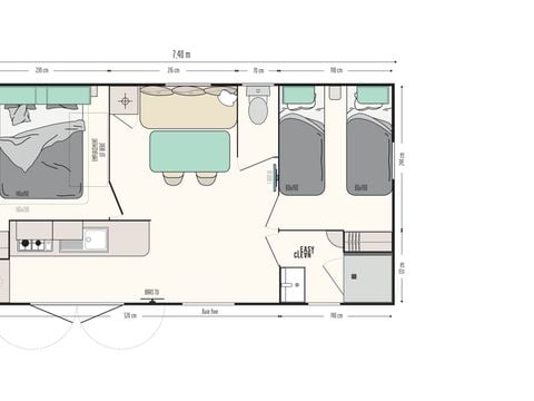 MOBILE HOME 4 people - Premium - 2bed - Covered terrace - CLIM + TV