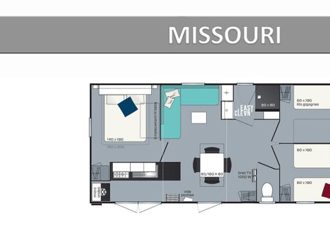 MOBILE HOME 6 people - Missouri Premium Air-conditioned