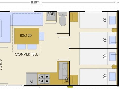 MOBILE HOME 6 people - COMFORT 3CH