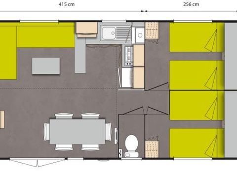 MOBILHOME 6 personnes - Mobilhome FAMILIAL Classic Dim.