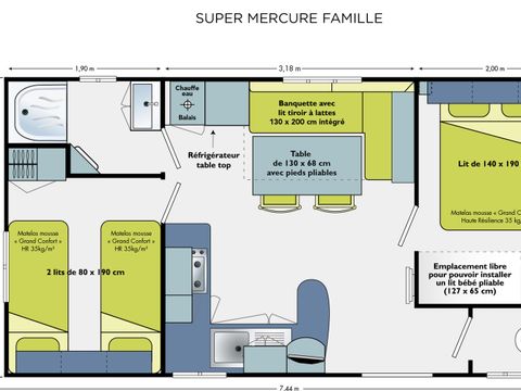 MOBILE HOME 4 people - 2 bedroom cabin