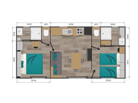 MOBILE HOME 4 people - Cabane Privilège 2 bedrooms 2 bathrooms