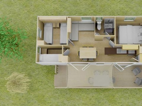 MOBILE HOME 6 people - Mobile-home | Premium | 3 Bedrooms | 6 Pers. | Raised terrace | Air-con.