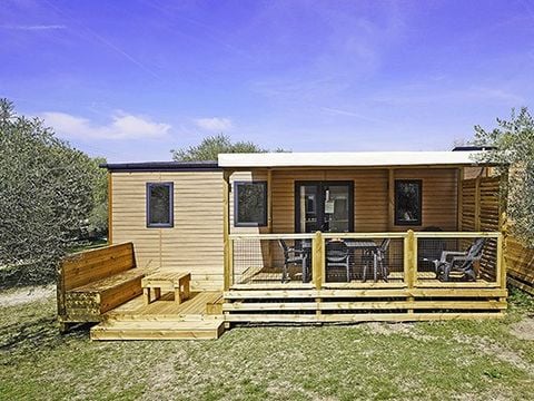 MOBILHOME 6 personnes - Mobil-home | Premium | 3 Ch. | 6 Pers. | Terrasse surélevée | 2 SDB | Clim.