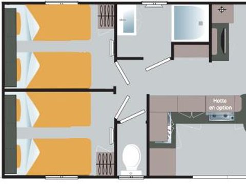 MOBILHOME 6 personnes - MH3 PRIVILEGE PREMIUM (TV + CLIM)