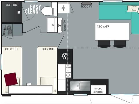 MOBILE HOME 5 people - Comfort XL 30.5 m² (30.5 sq ft)