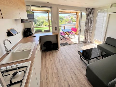 MOBILE HOME 4 people - Living Confort 27m² 2 bedrooms + integrated covered terrace + air conditioning + TV
