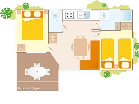 MOBILE HOME 6 people - Comfort | 2 Bedrooms | 4/6 Pers. | Single terrace | Air conditioning