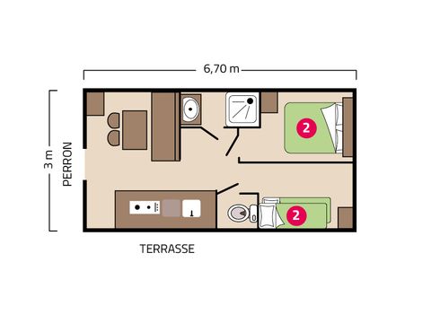 HÉBERGEMENT INSOLITE 4 personnes - Roulotte 4 personnes (quartier piétonnier)