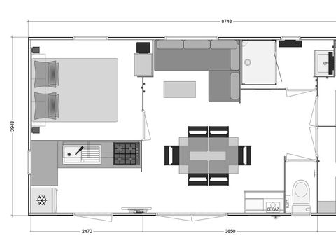 MOBILE HOME 6 people - Bali 3-bedroom mobile home (33m²) - air-conditioned