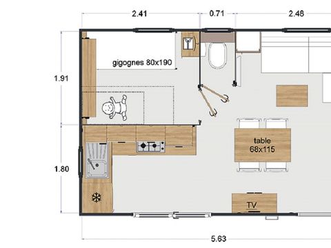 MOBILHOME 5 personnes - Privilège Loupiac - 2 chambres - TV