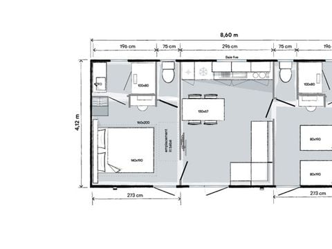 MOBILE HOME 4 people - Cottage Prestige 2 Bedrooms 2 bathrooms