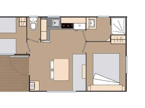 MOBILHOME 4 personnes - Mobil-home MALIN 20m² - 2 chambres - climatisation - terrasse -