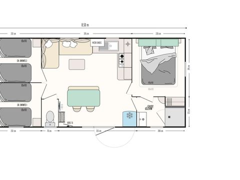 MOBILE HOME 6 people - Mobile home WELCOME 32m² - 3 bedrooms - TV - air conditioning - terrace -